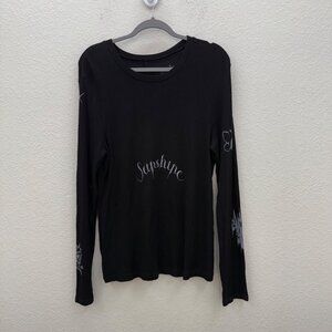 Ricky Sunshine Tattoo Los Angeles Black Long Sleeve Thermal Waffle Shirt Large